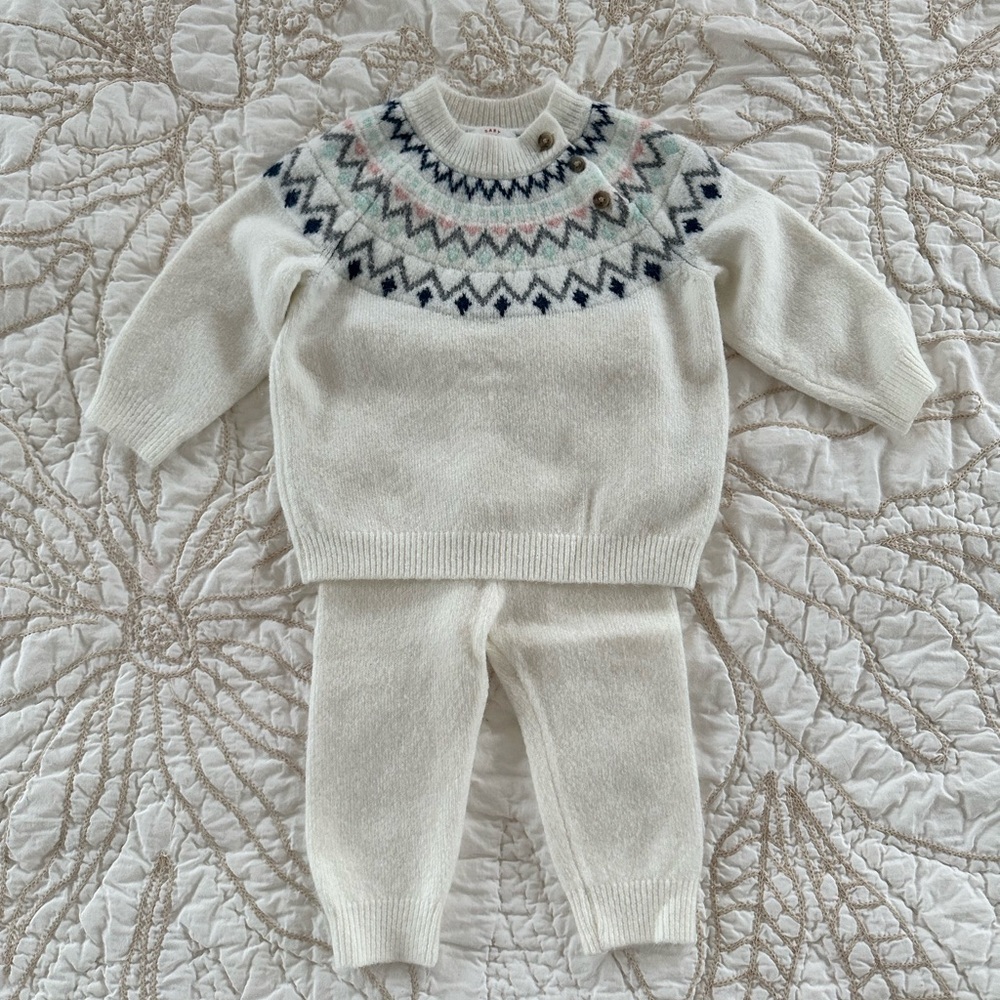 Fair Isle Sweater & Pants Set, 6-9M